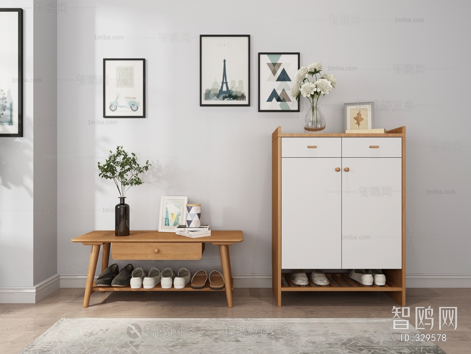 Nordic Style Shoe Cabinet