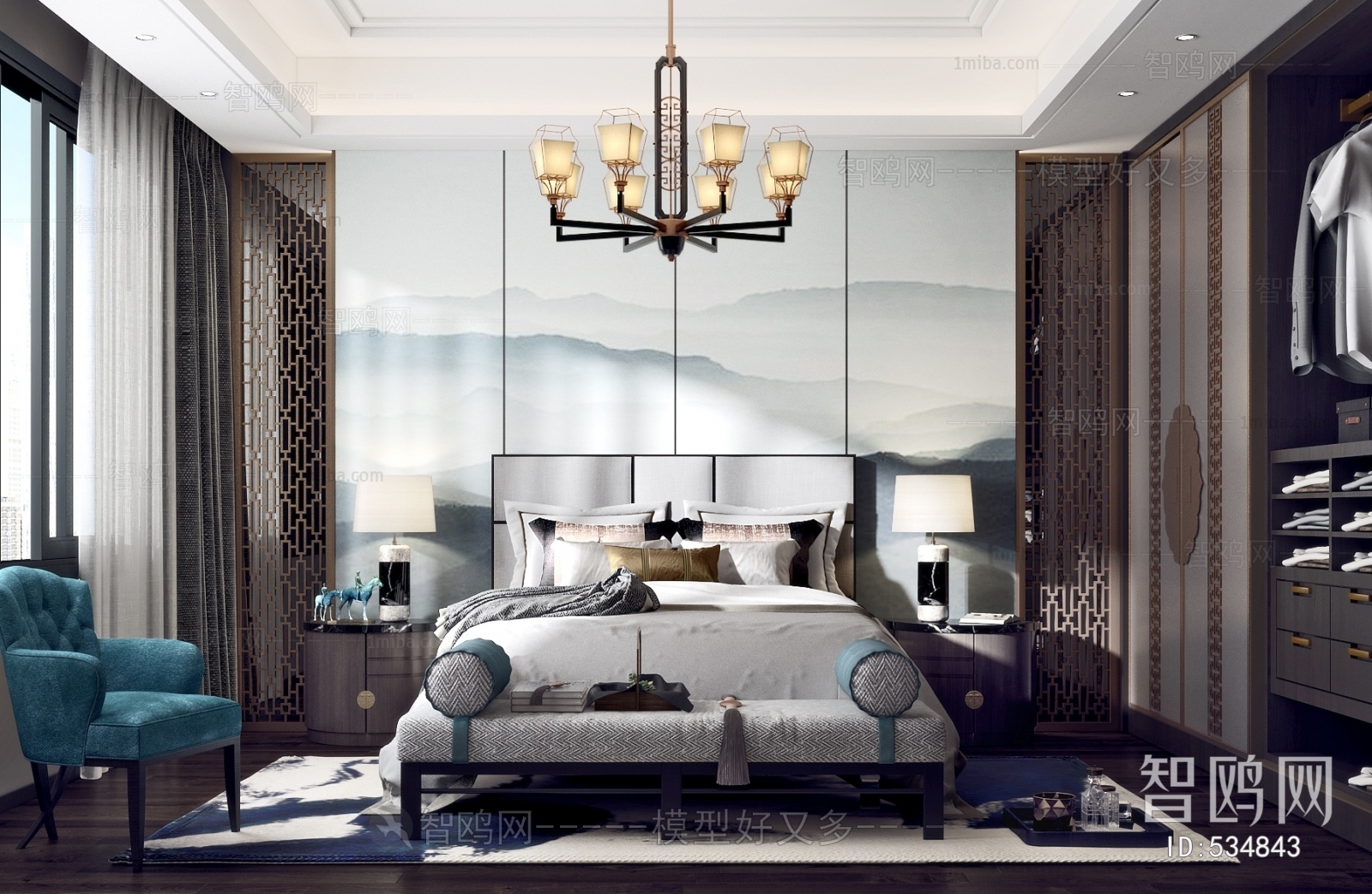 New Chinese Style Bedroom