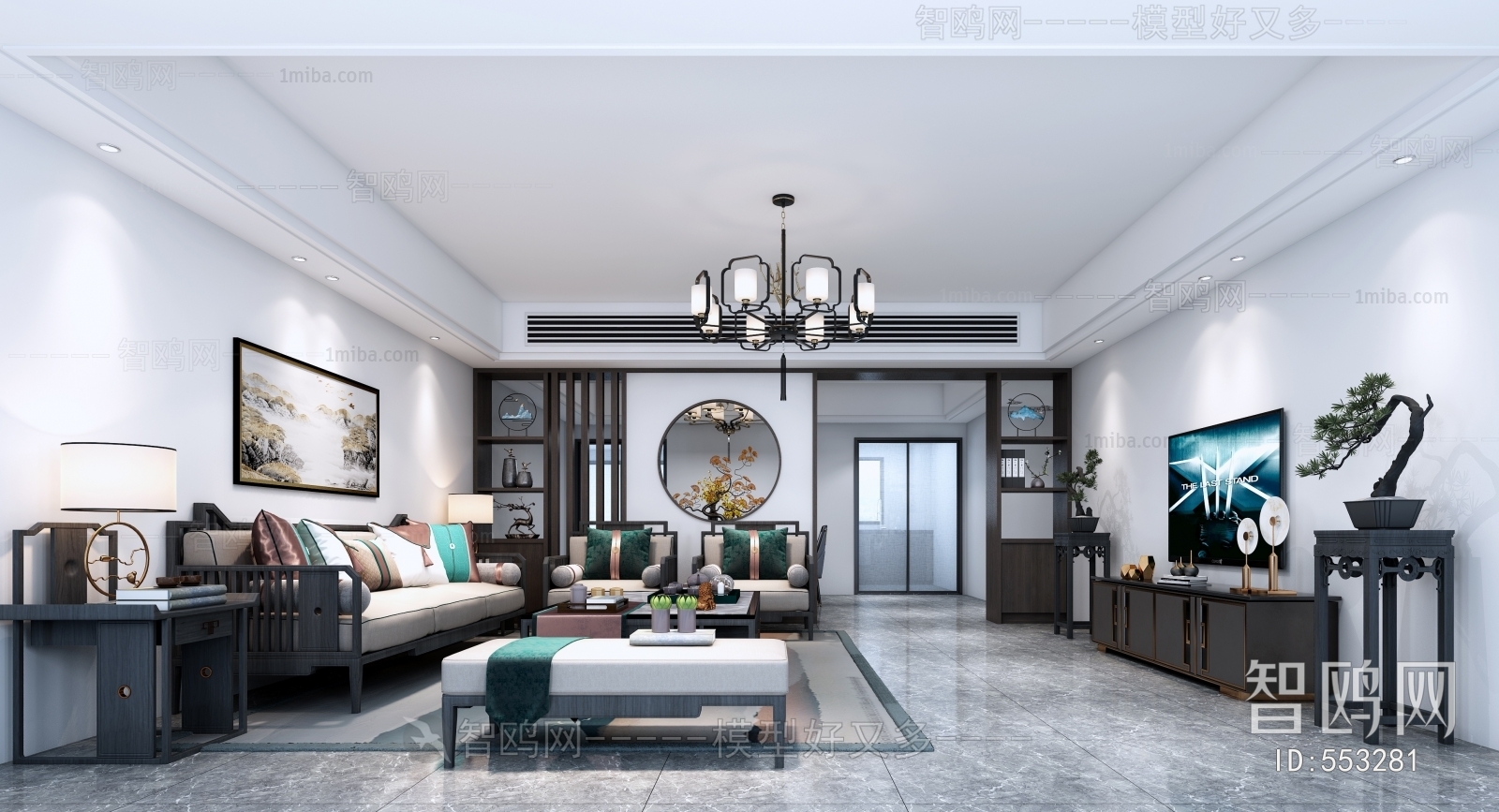 New Chinese Style A Living Room