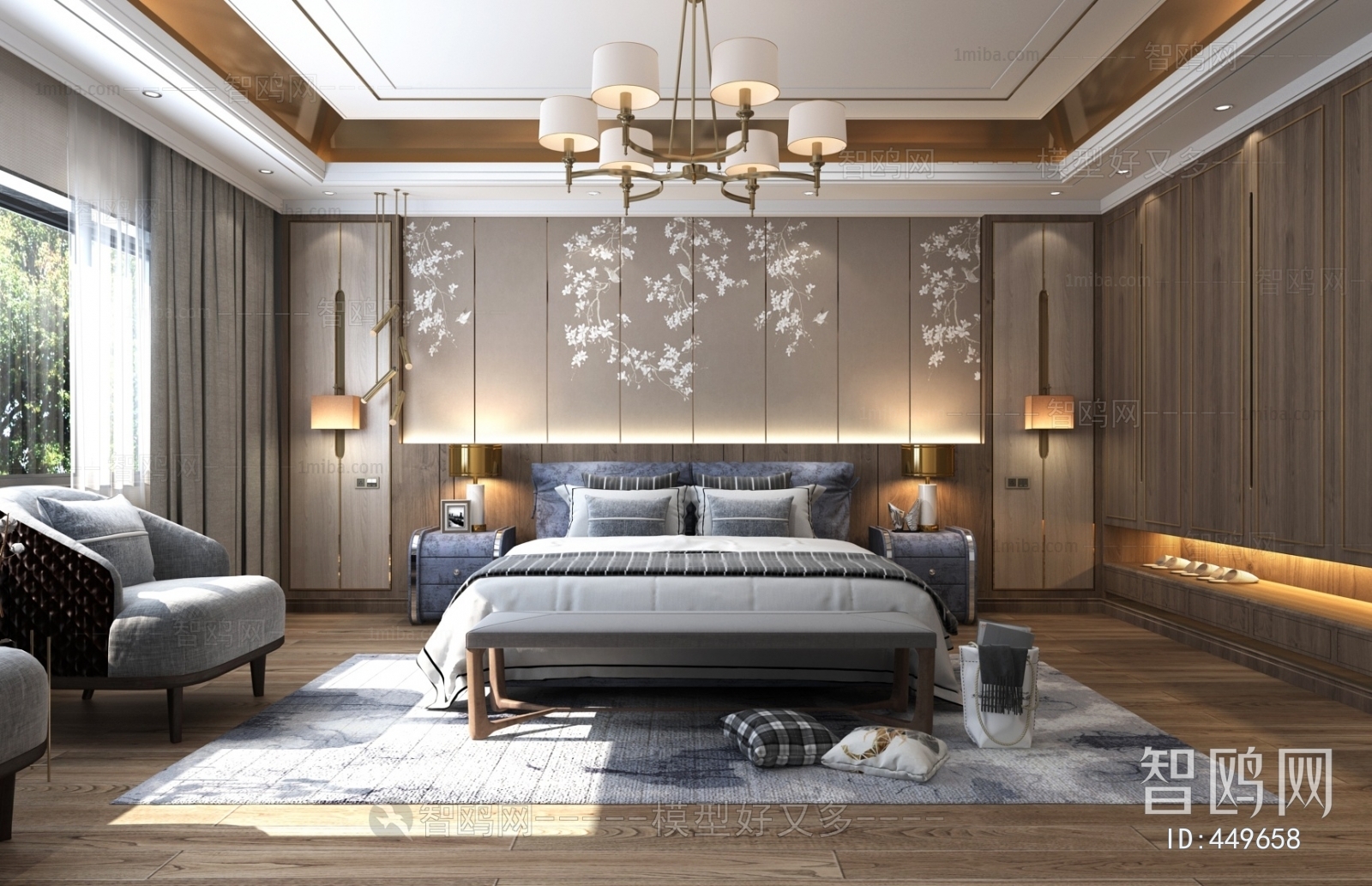 New Chinese Style Bedroom