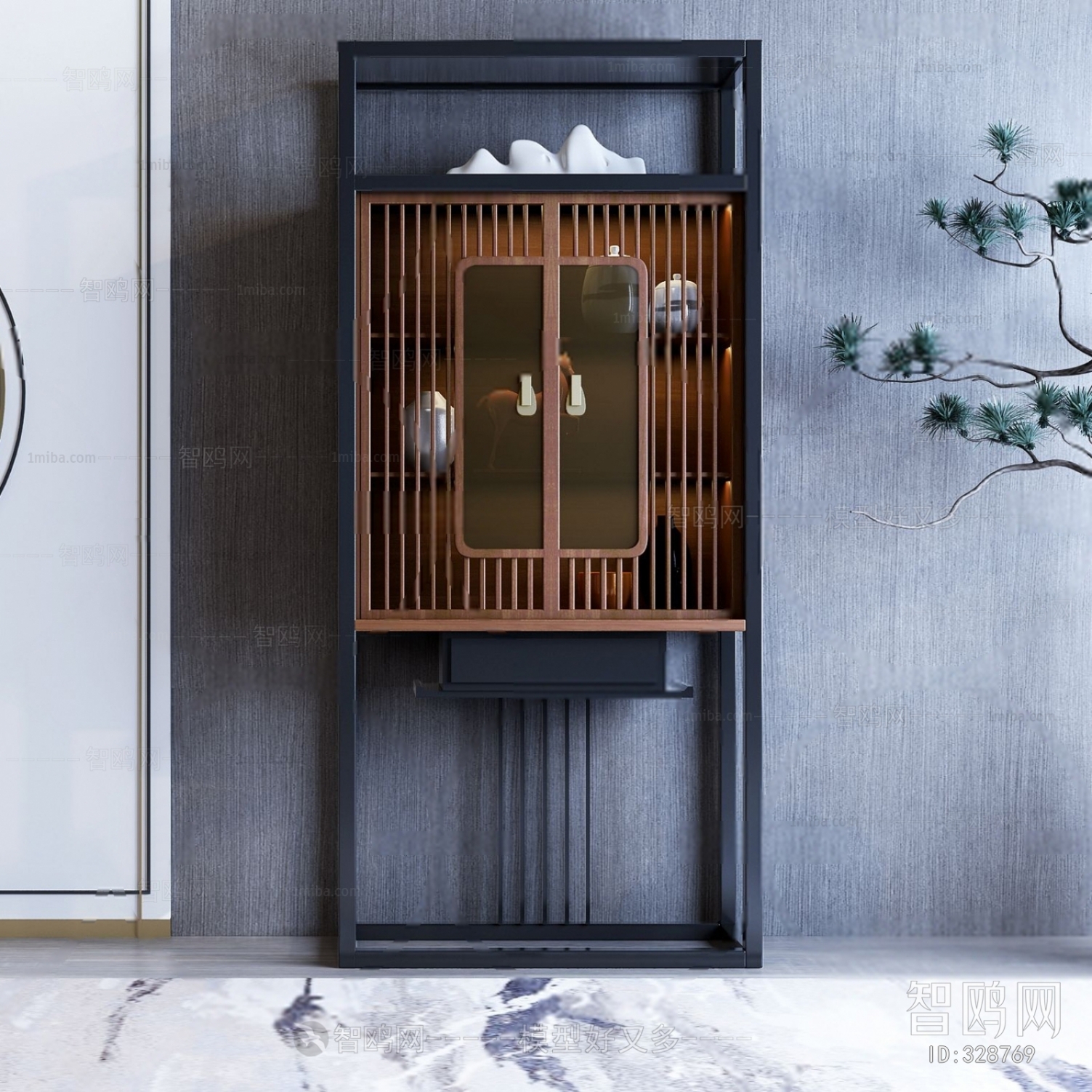 新中式实木式装饰柜