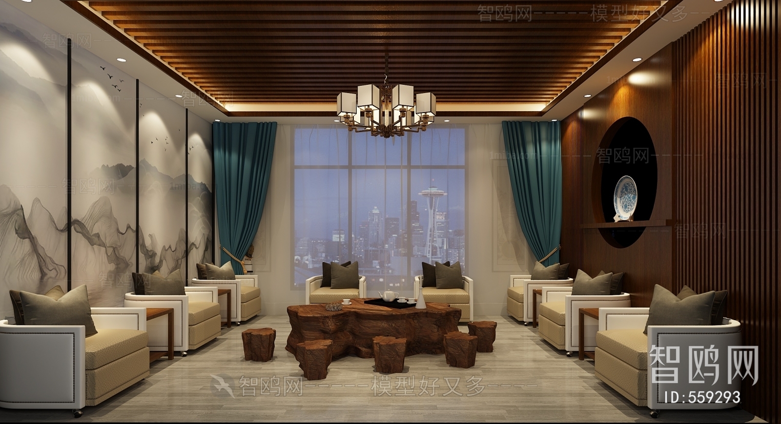 New Chinese Style Reception Room