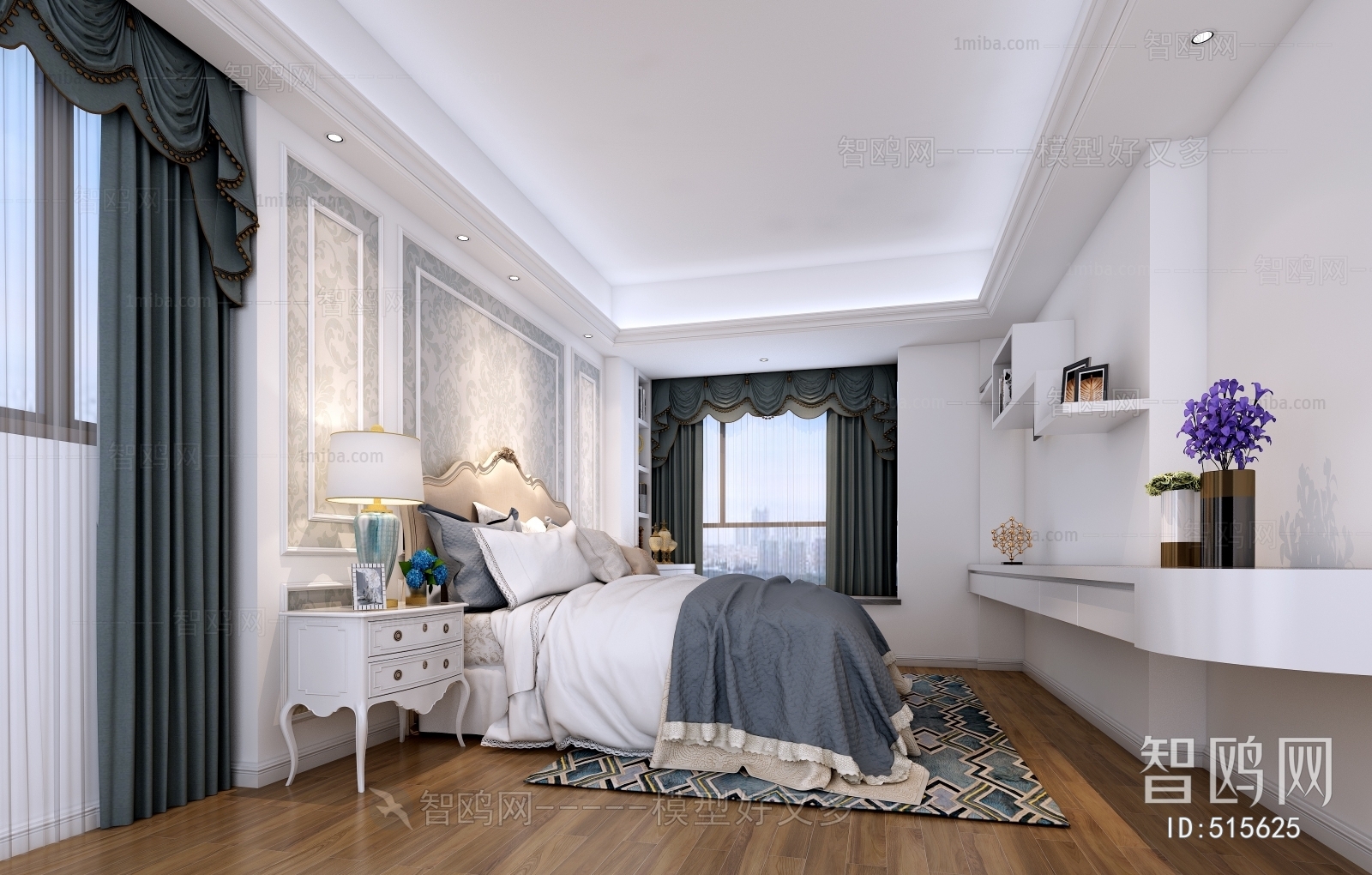 Simple European Style Bedroom