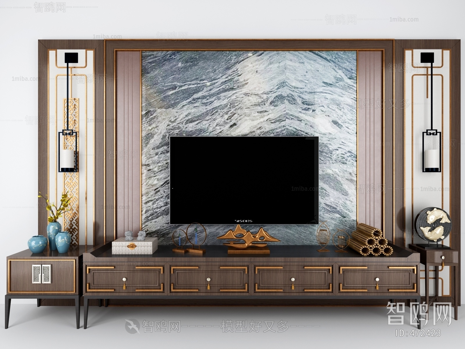 New Chinese Style TV Cabinet