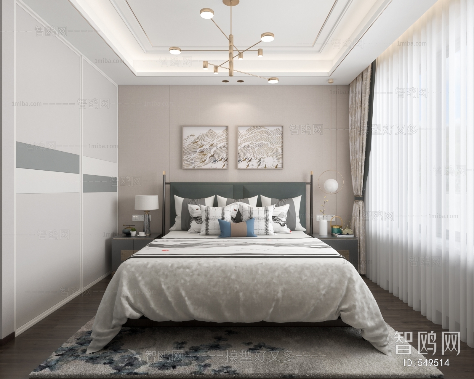 New Chinese Style Bedroom