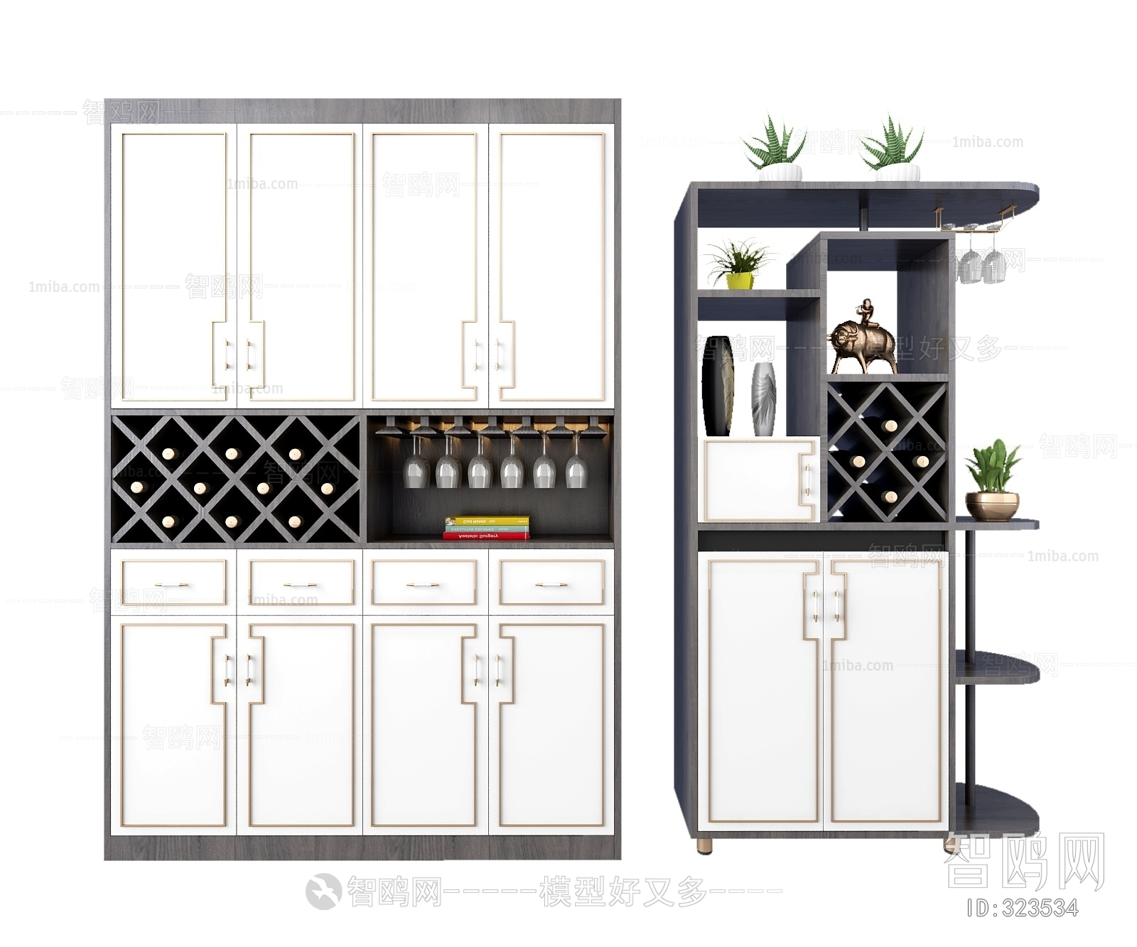 New Chinese Style Wine Cabinet