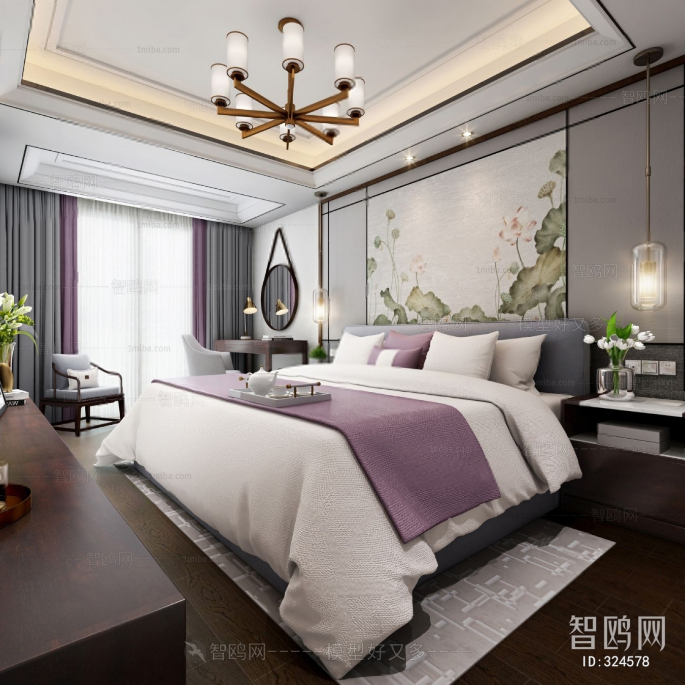 New Chinese Style Bedroom