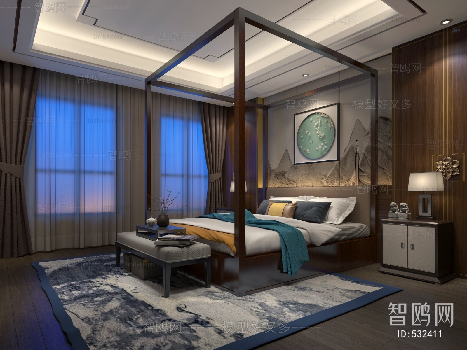 New Chinese Style Bedroom