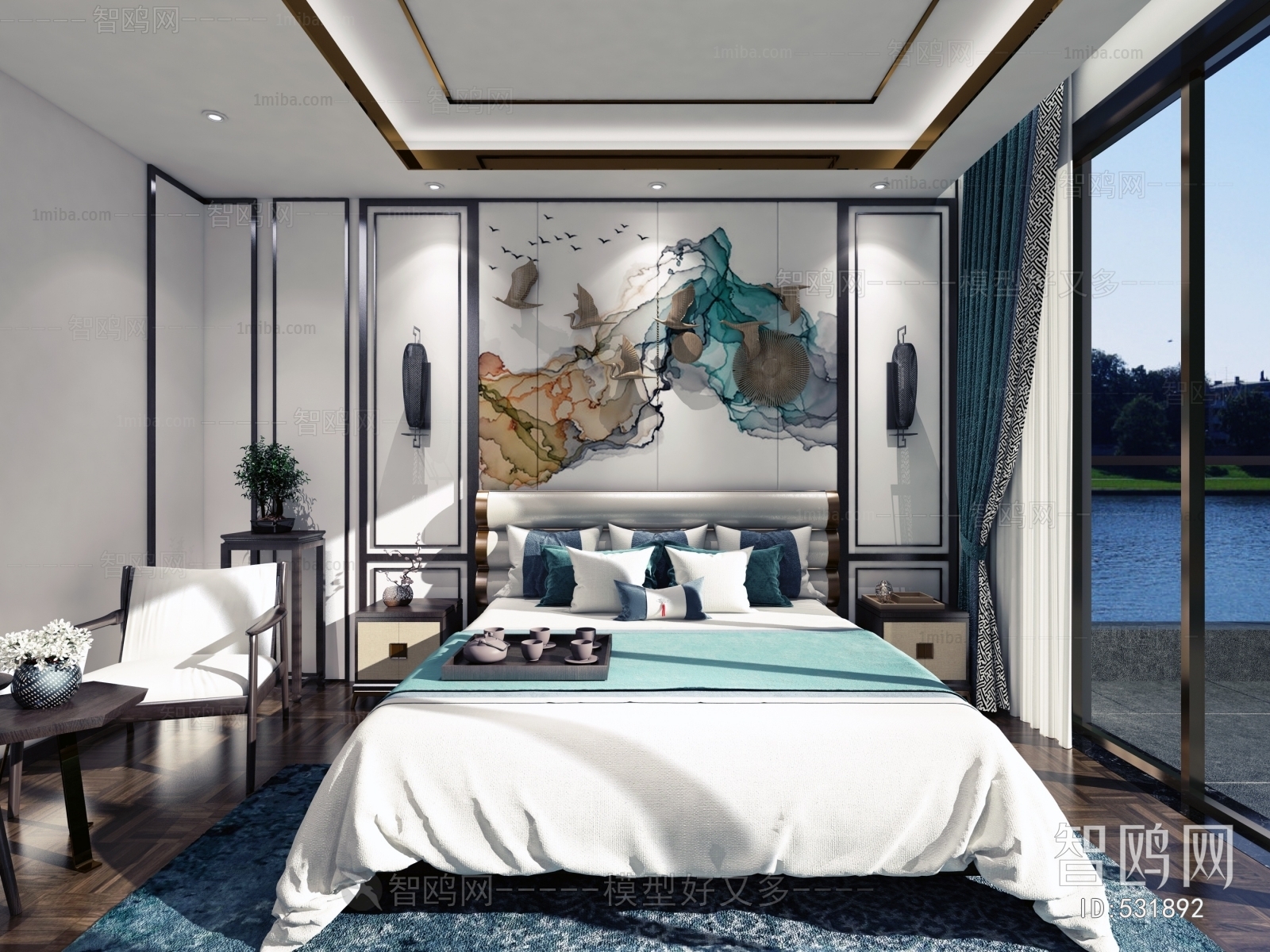 New Chinese Style Bedroom