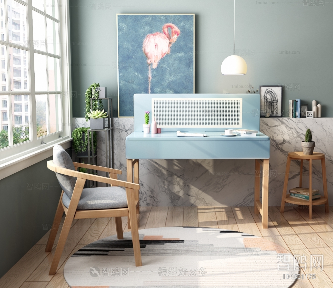 Nordic Style Computer Desk And Chair