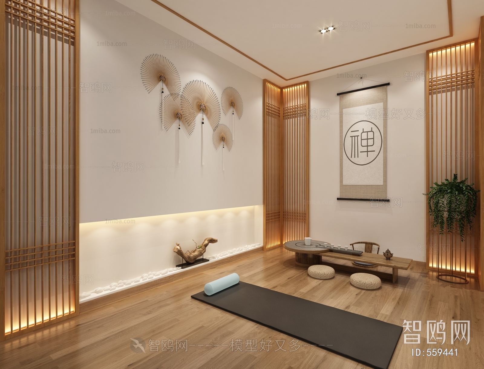 New Chinese Style Yoga Room