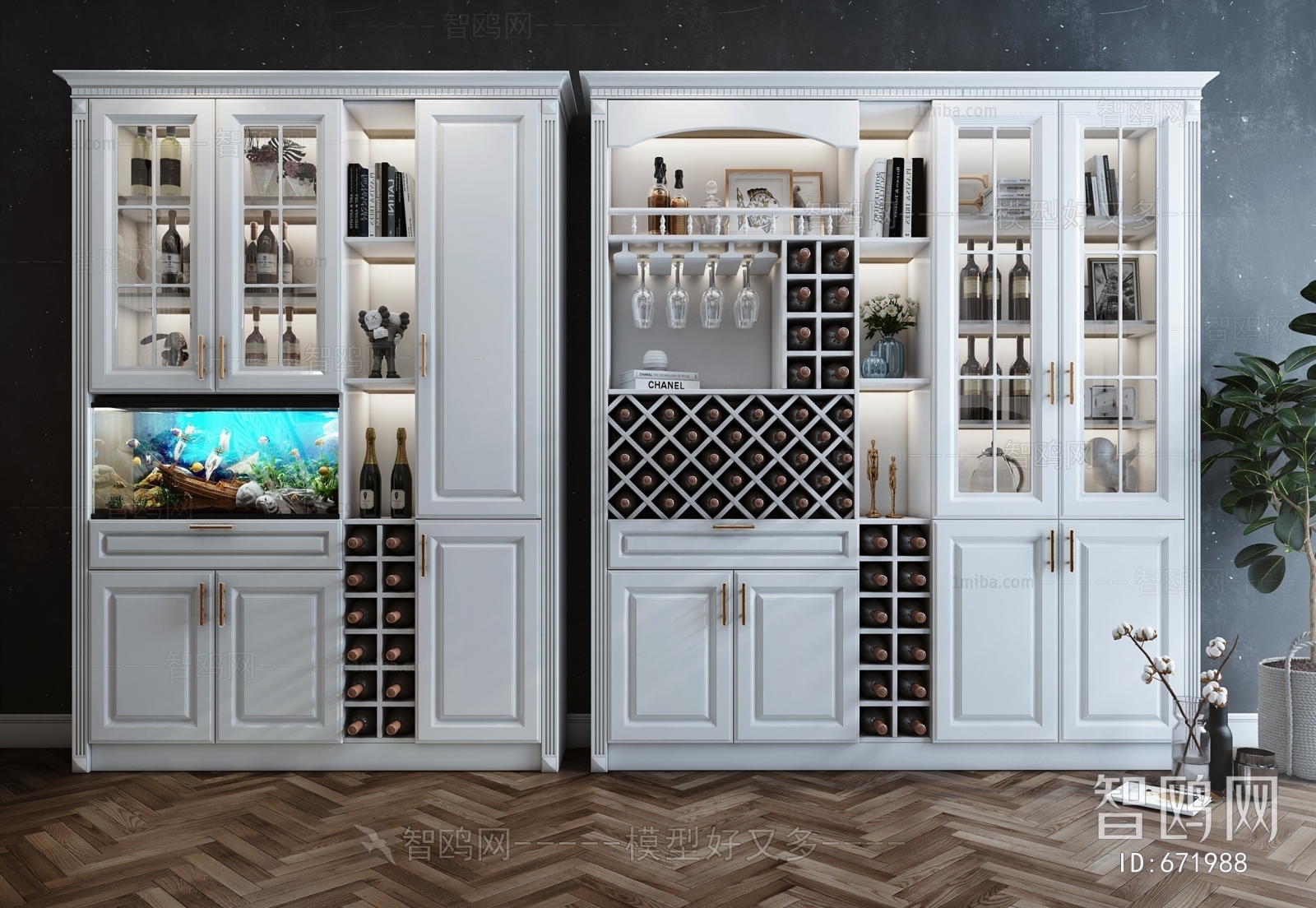 Simple European Style Wine Cabinet