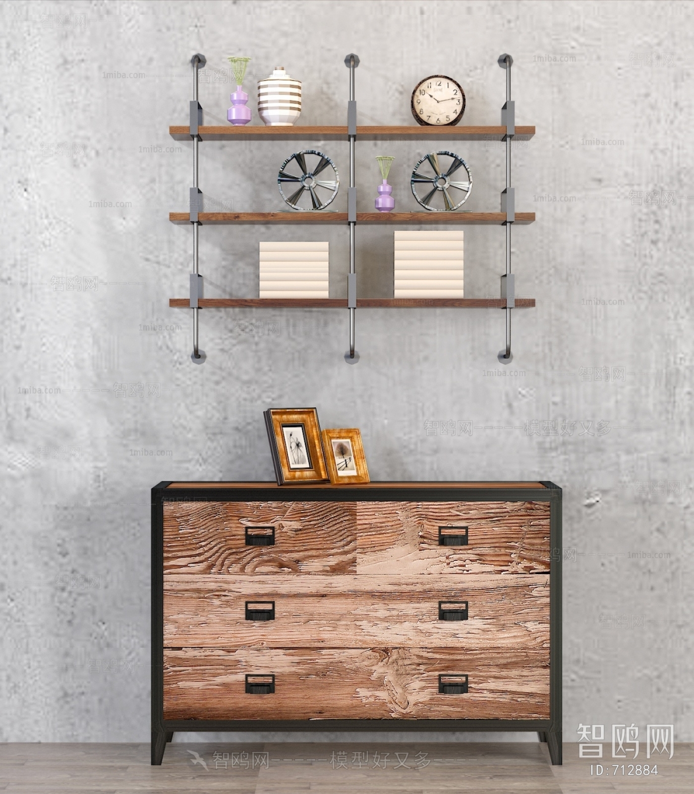 Industrial Style Side Cabinet