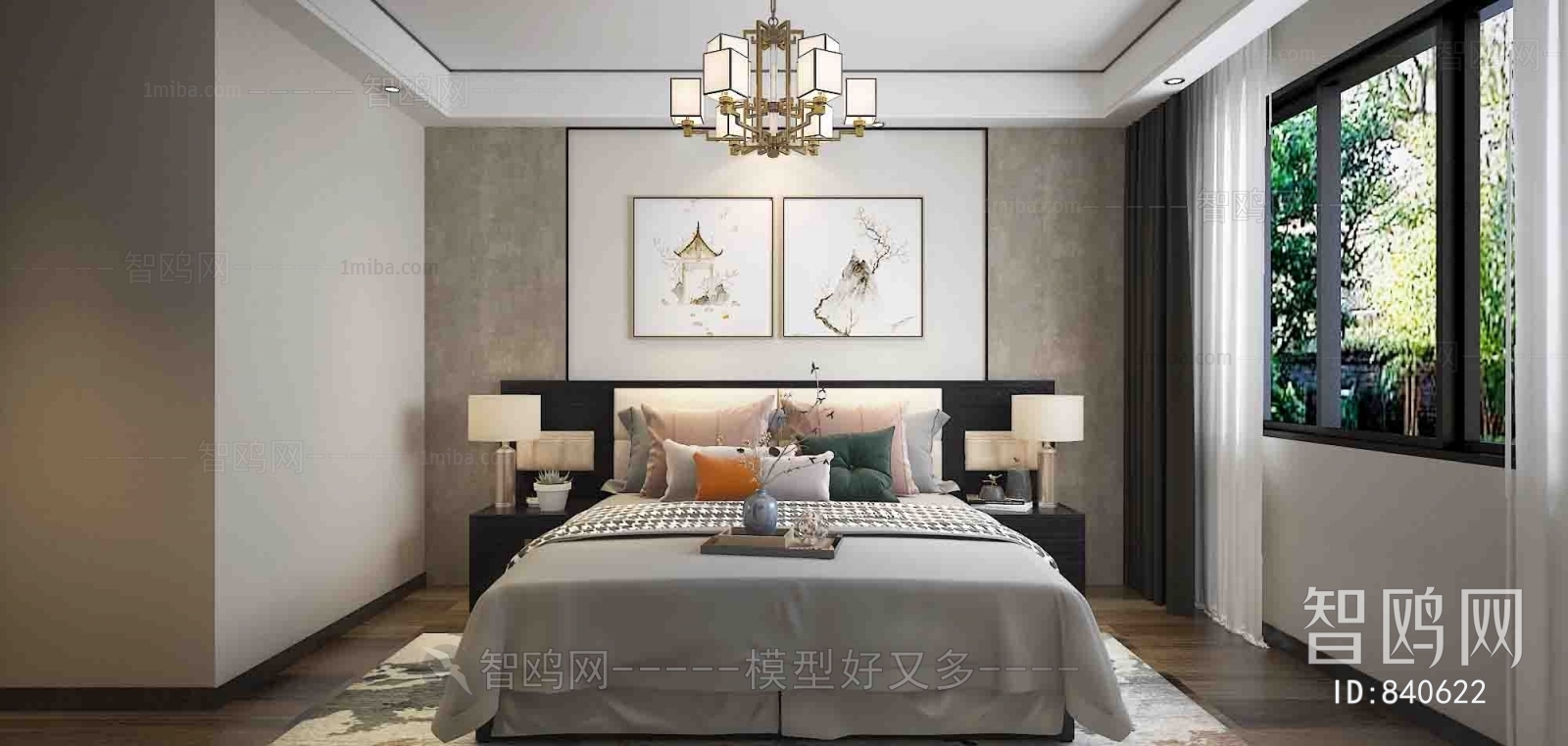 New Chinese Style Bedroom