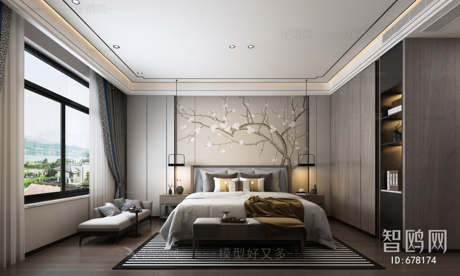 New Chinese Style Bedroom