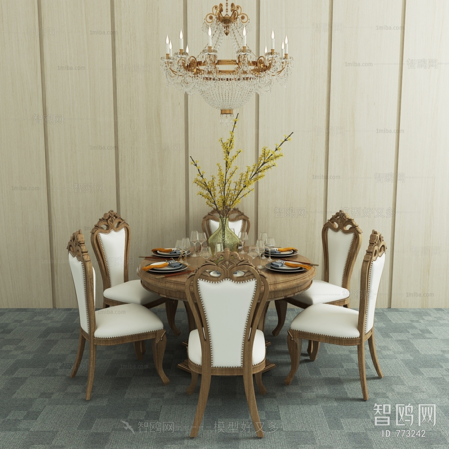 American Style Simple European Style Dining Table And Chairs