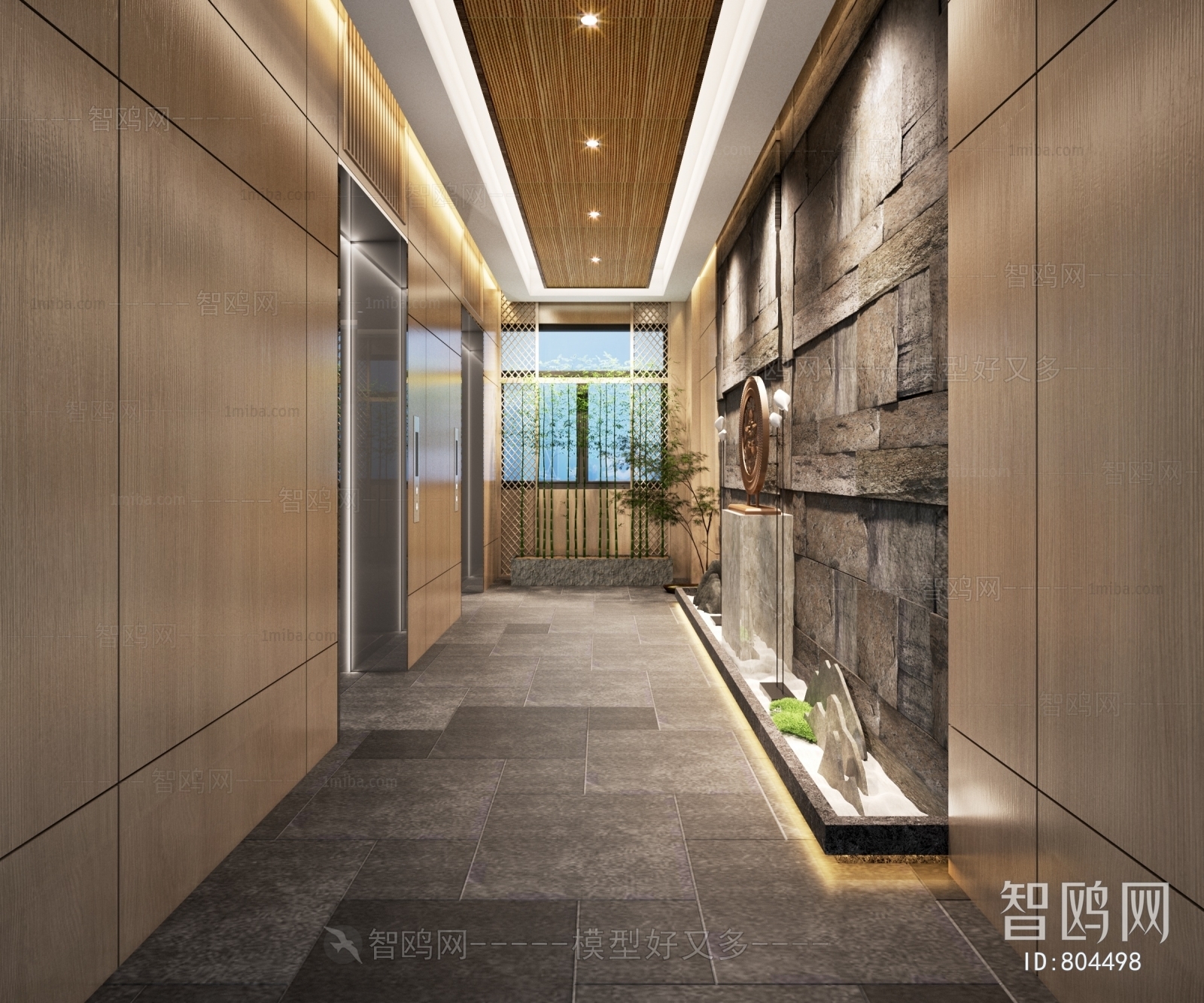 Japanese Style Office Elevator Hall