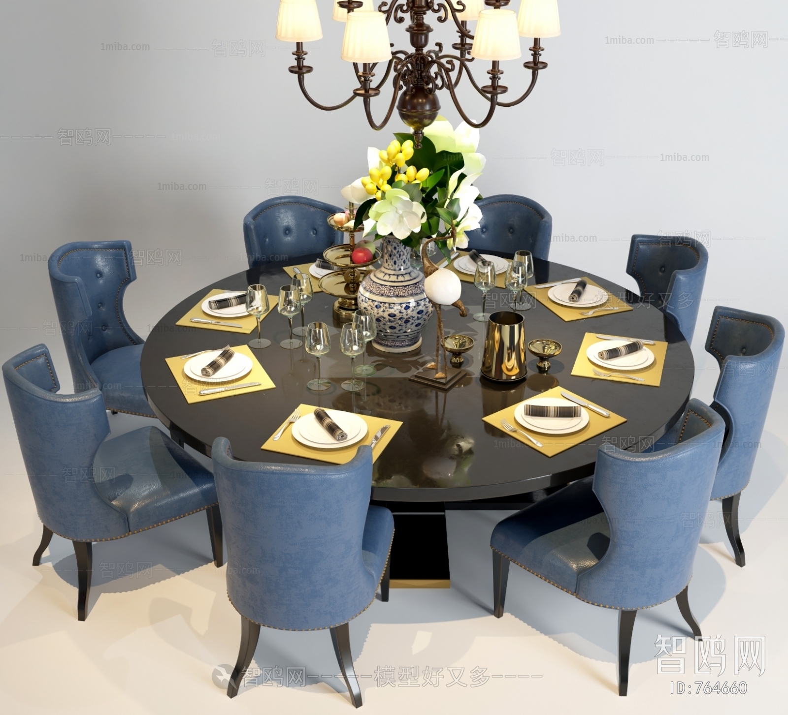 Simple European Style Dining Table And Chairs