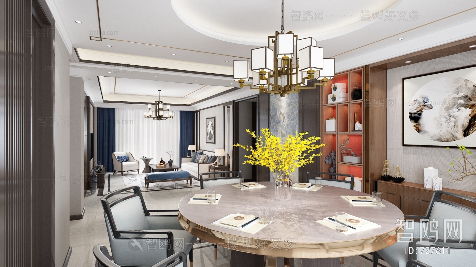 New Chinese Style A Living Room