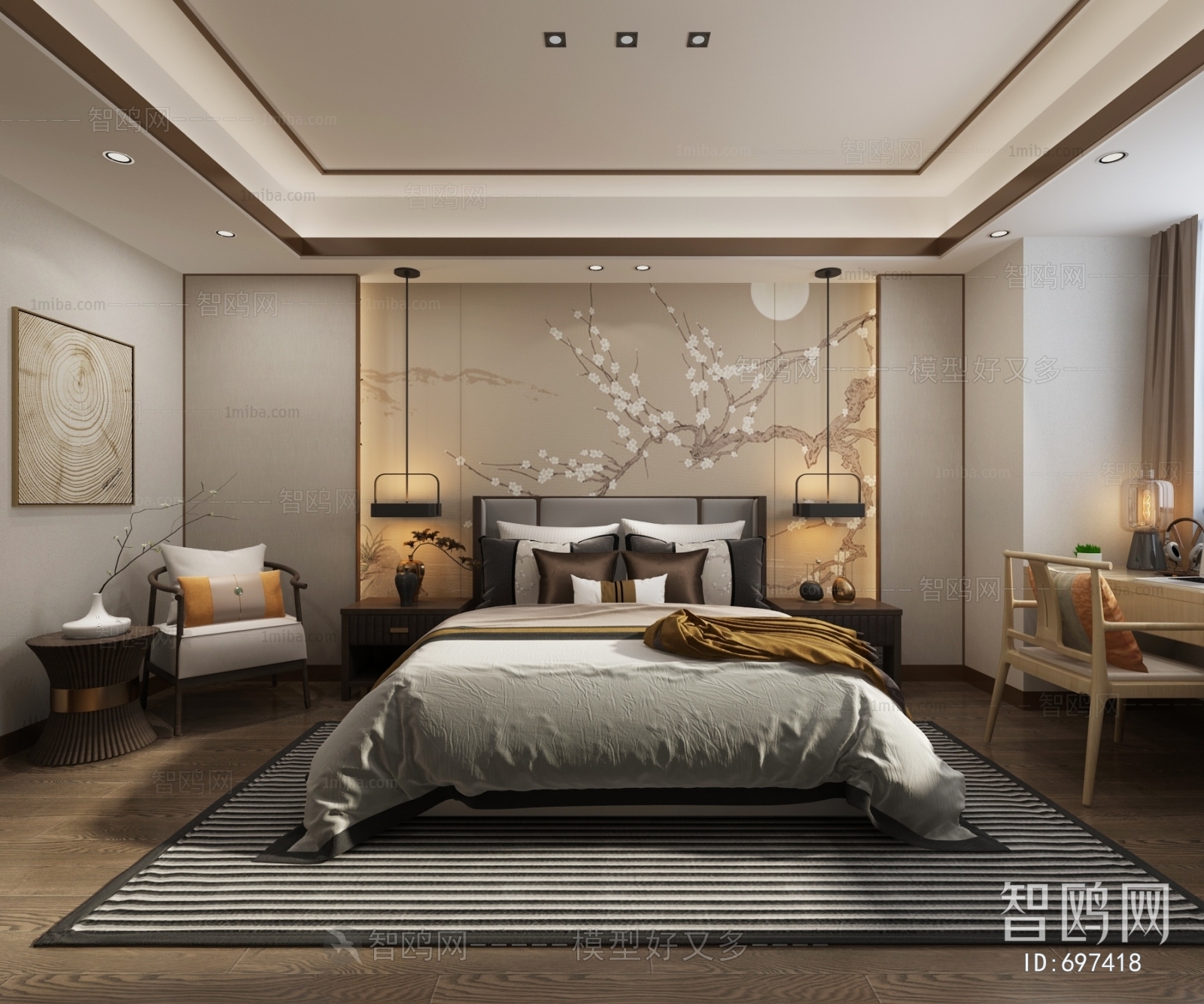 New Chinese Style Bedroom