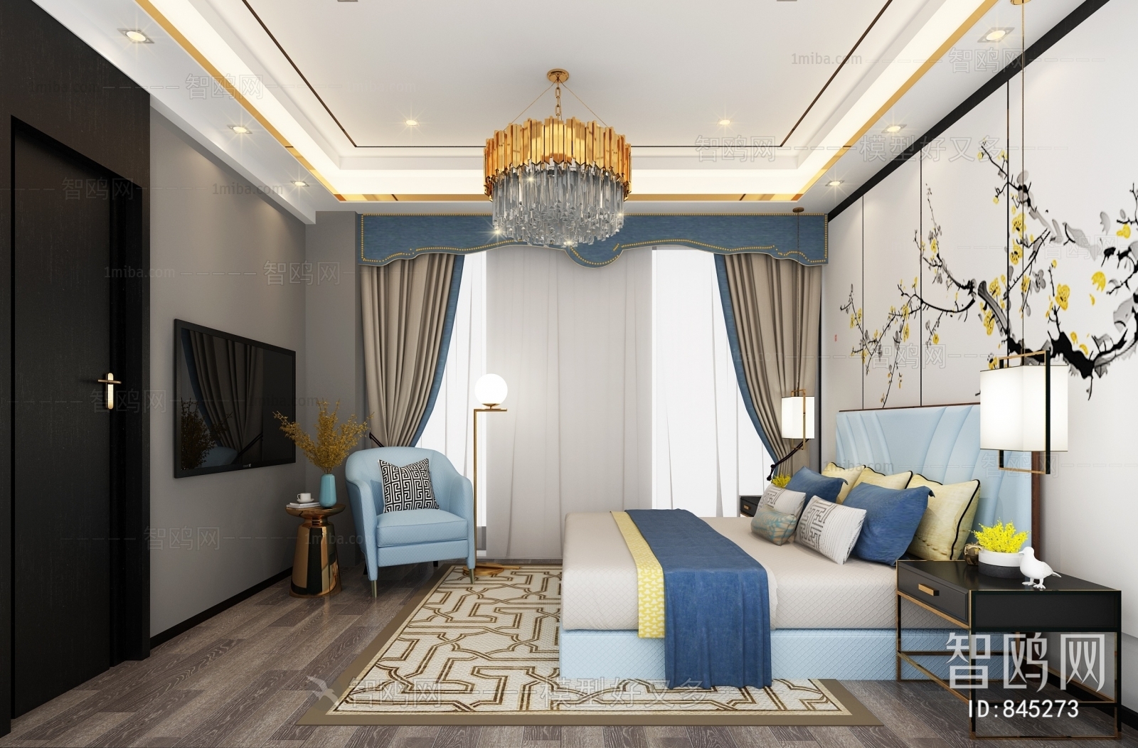 New Chinese Style Bedroom