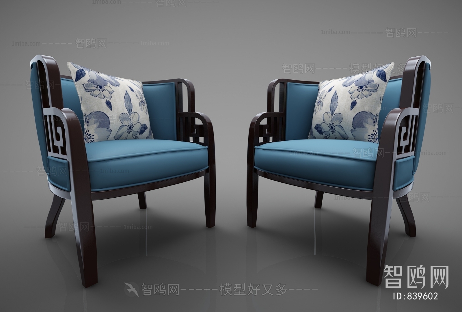 New Chinese Style Single Sofa