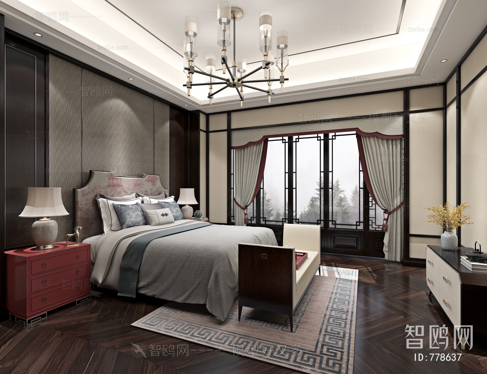 New Chinese Style Bedroom