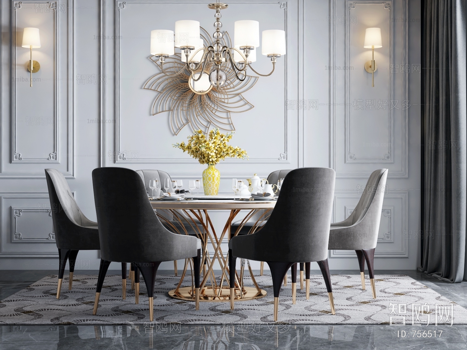 American Style Dining Table And Chairs