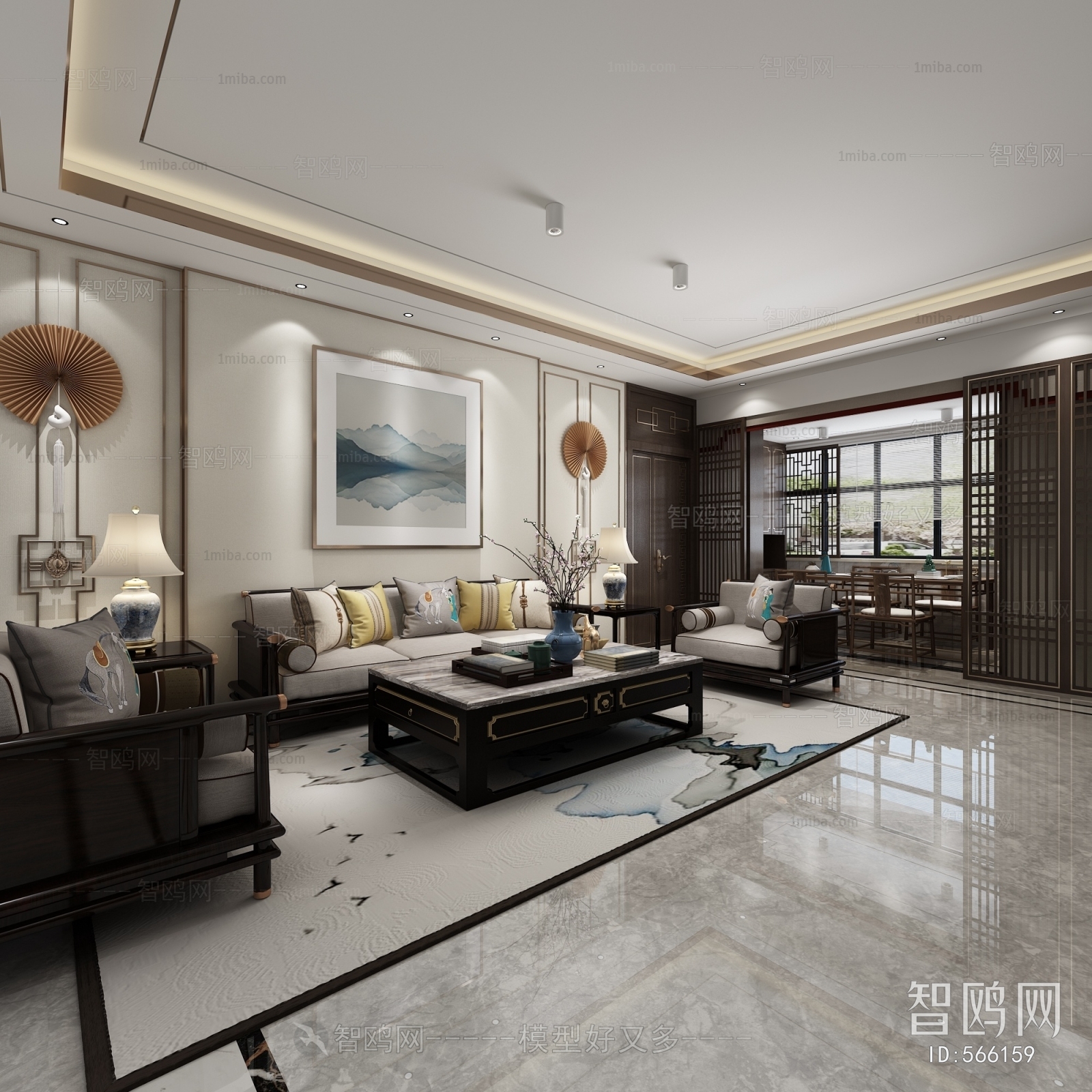 New Chinese Style A Living Room