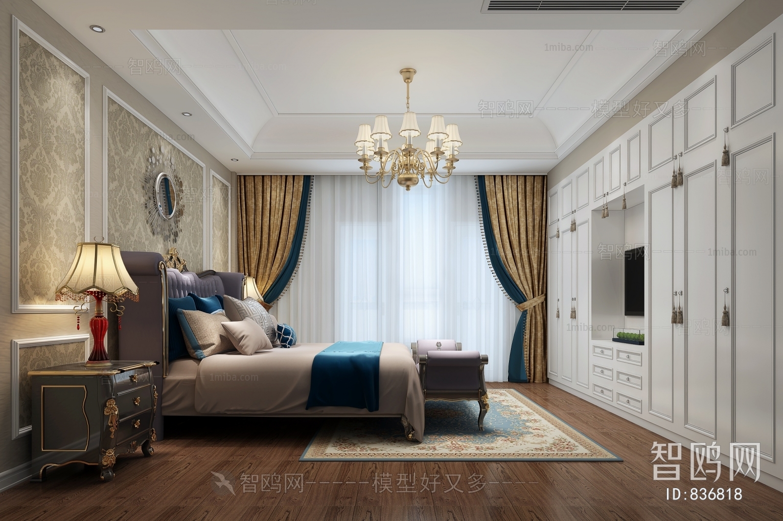 Simple European Style Bedroom