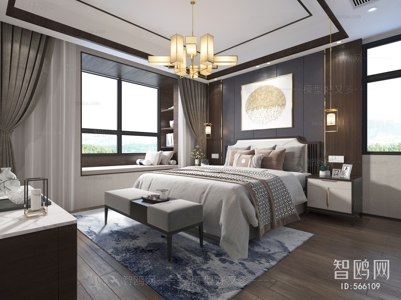 New Chinese Style Bedroom