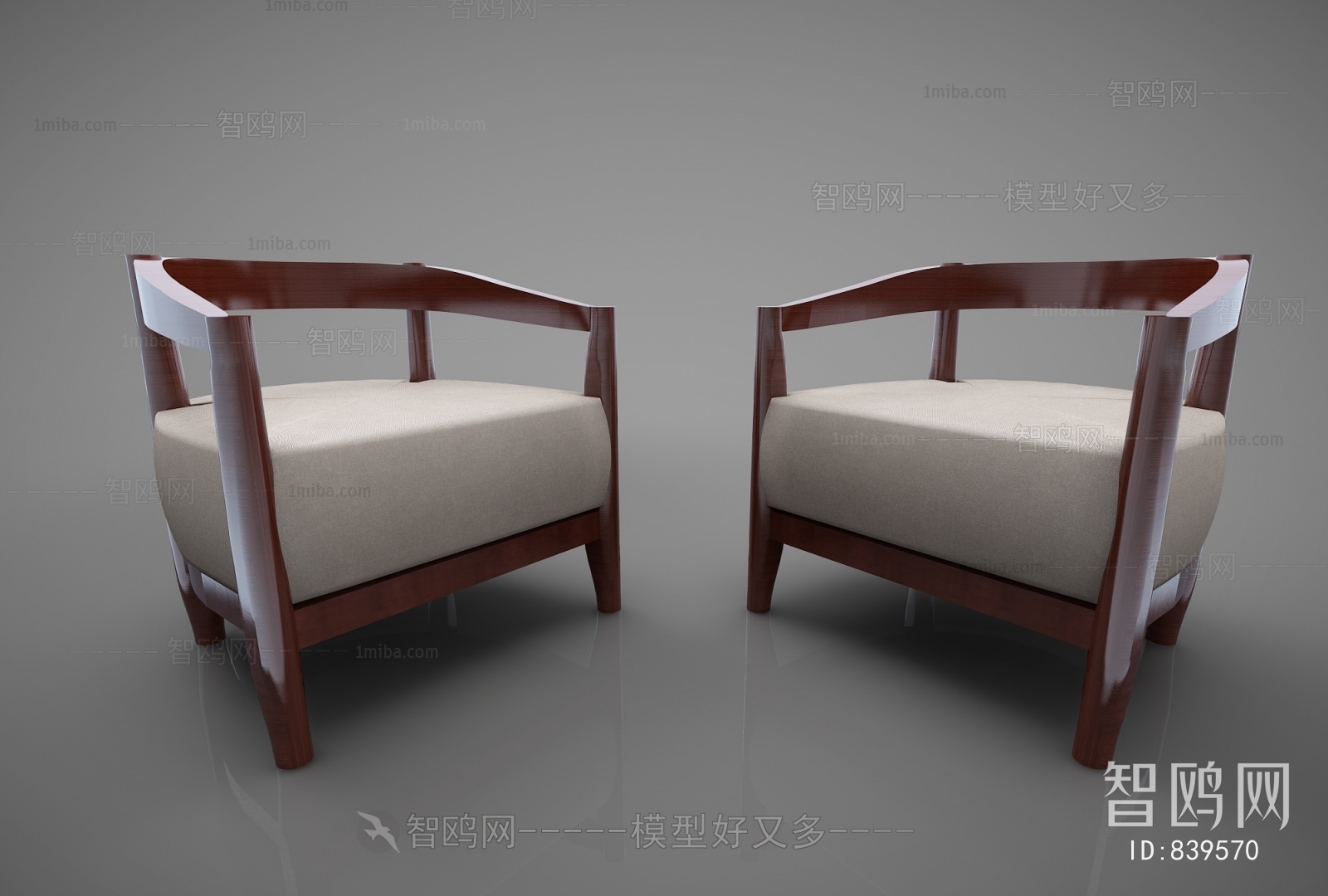 New Chinese Style Single Sofa