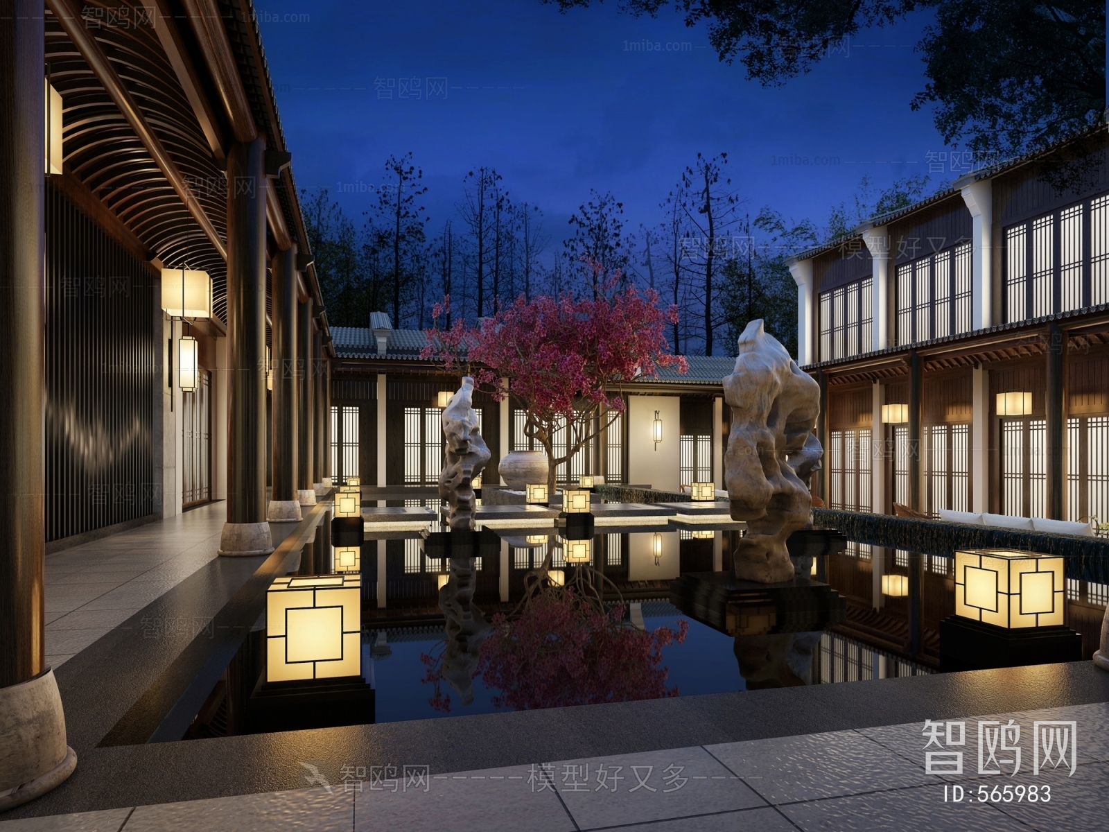 New Chinese Style Courtyard/landscape