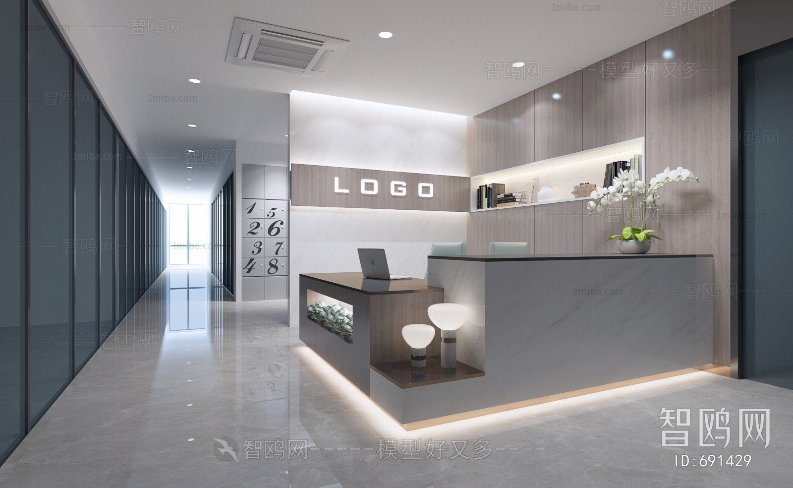 Modern Office Reception Desk