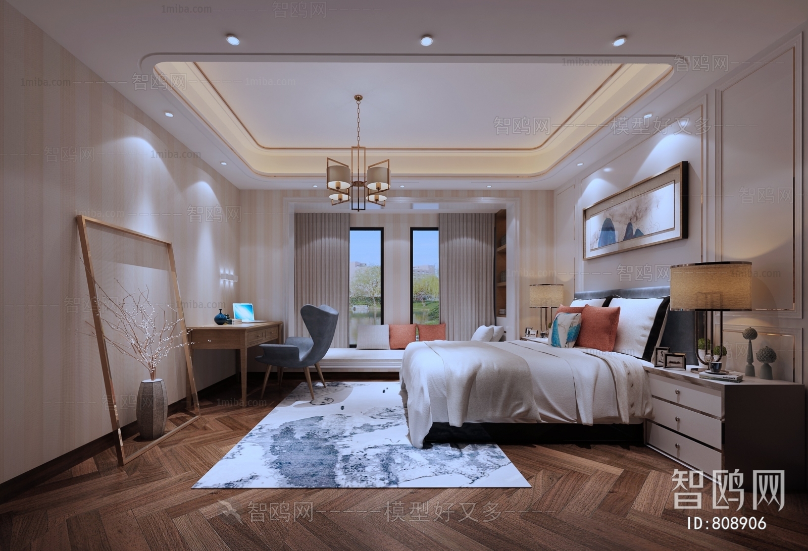 Simple European Style Bedroom