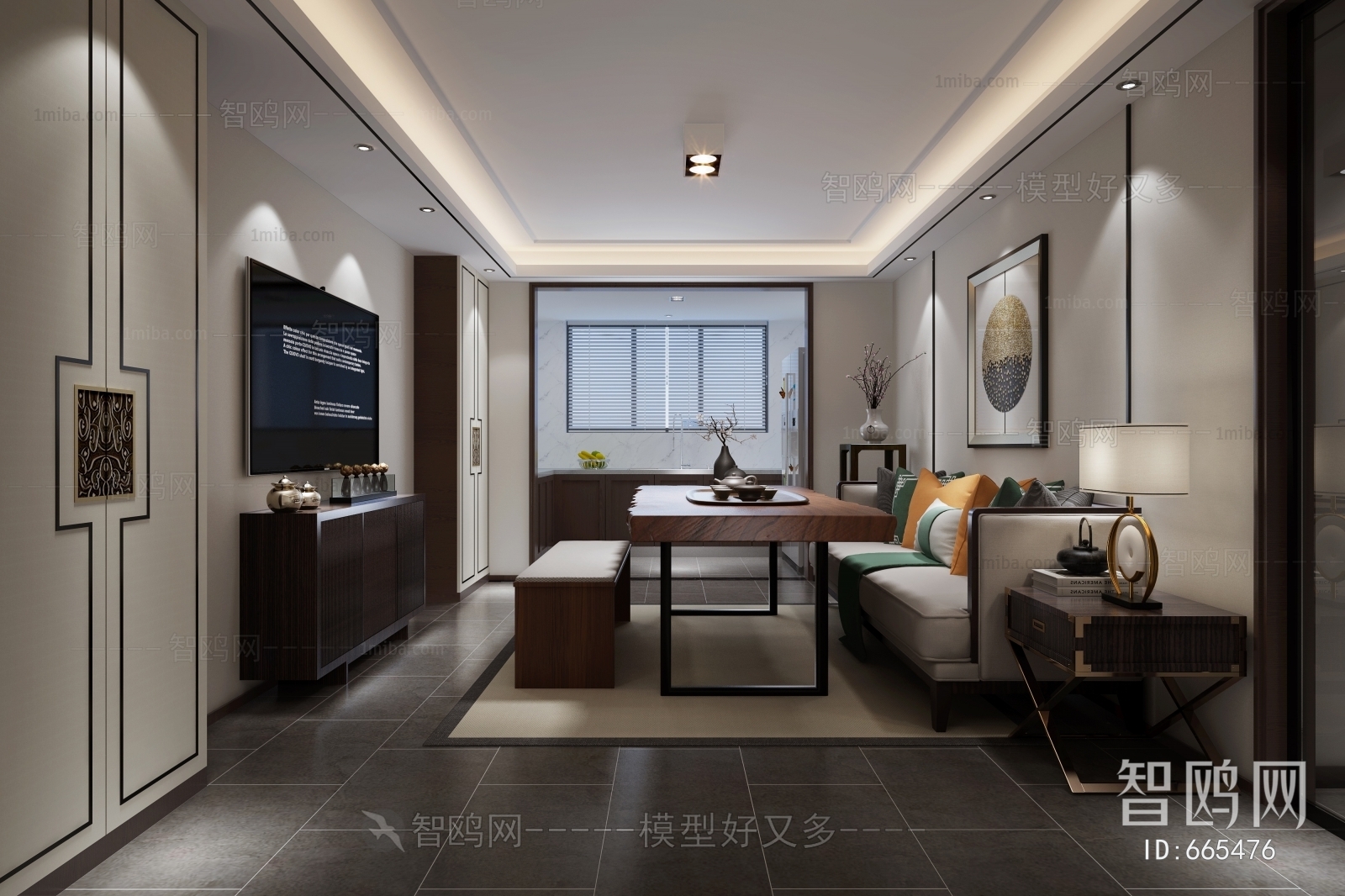 New Chinese Style A Living Room