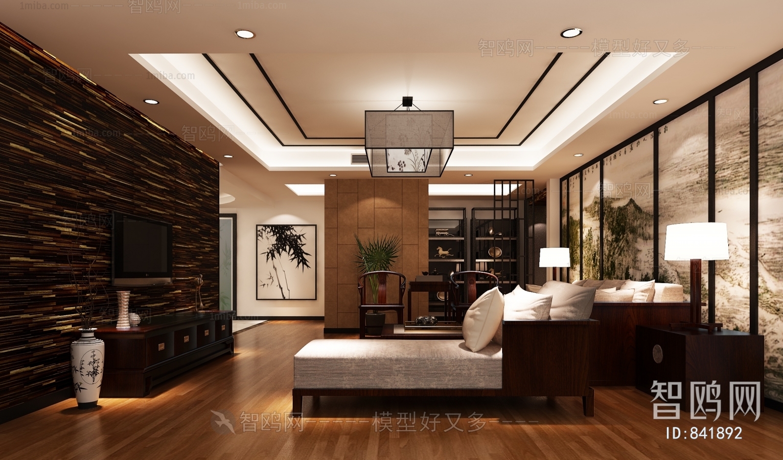 New Chinese Style A Living Room