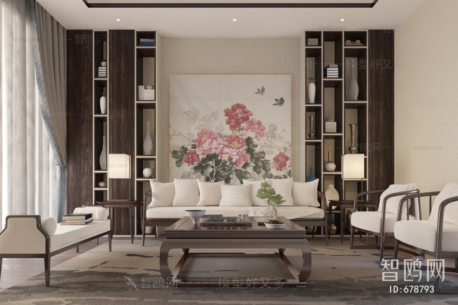 New Chinese Style A Living Room