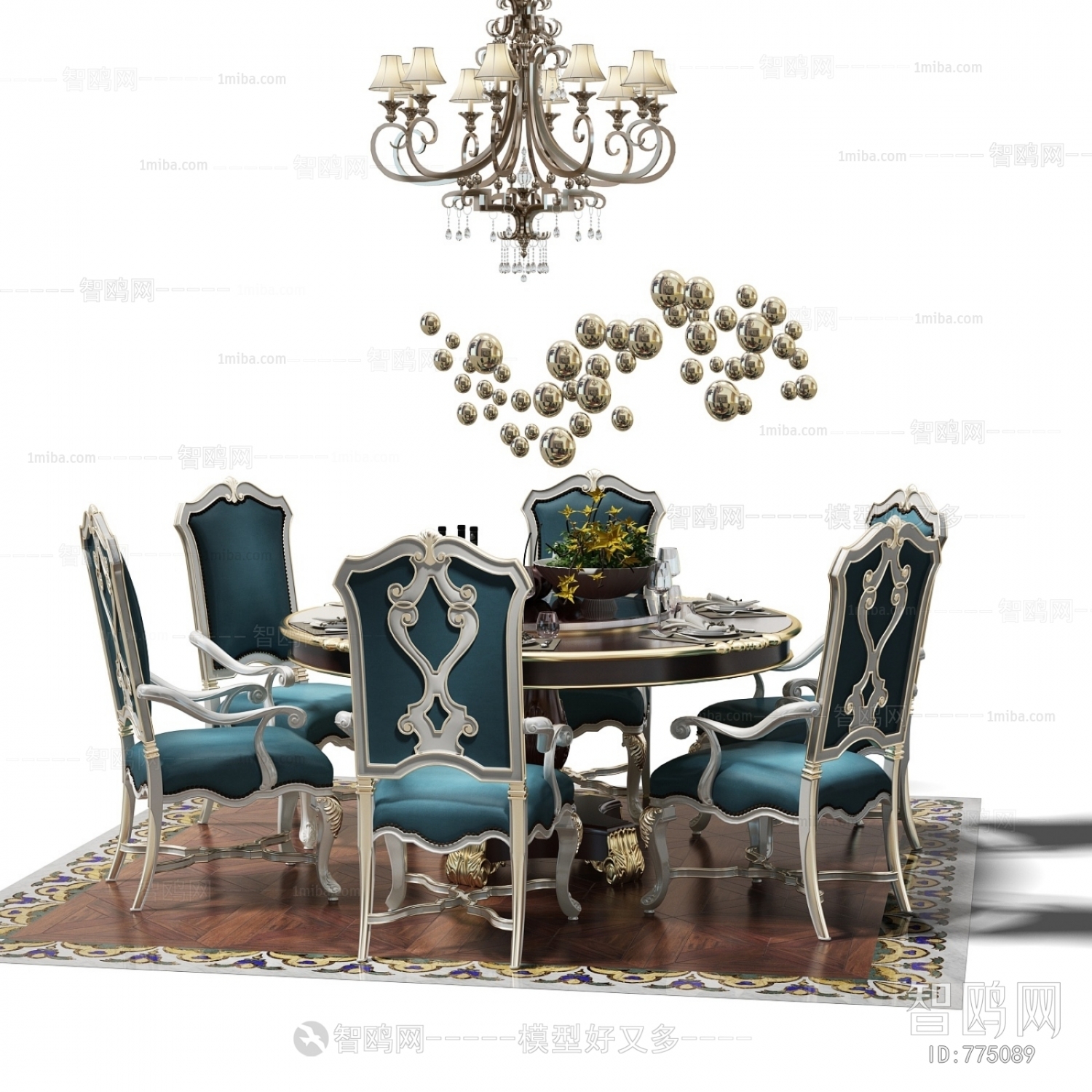 Simple European Style Dining Table And Chairs