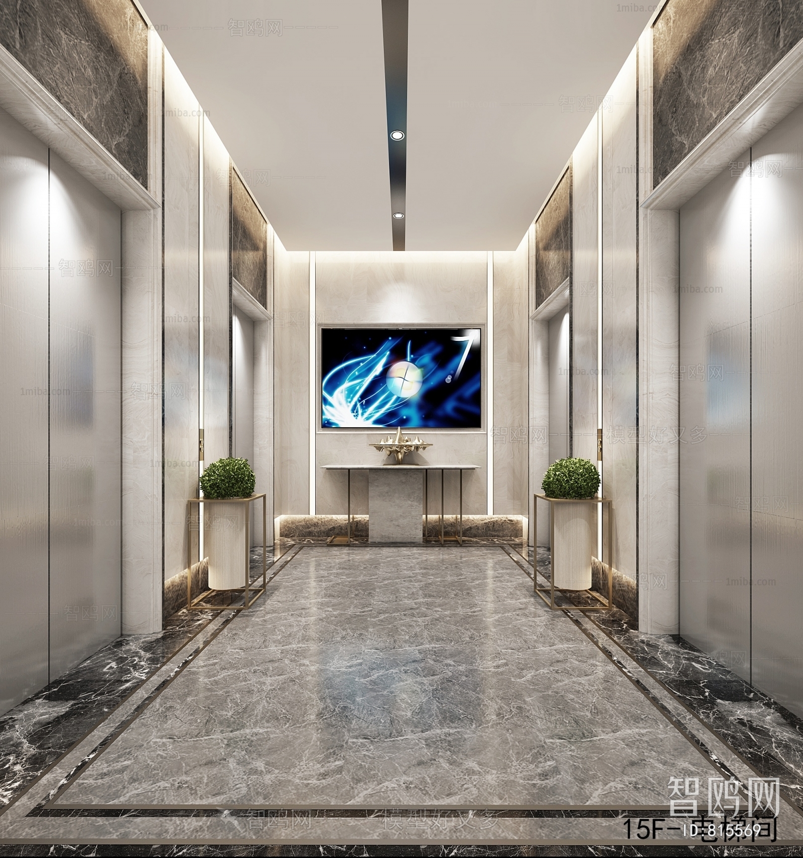 Modern Office Elevator Hall