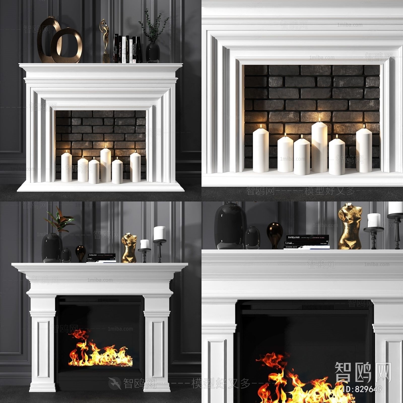 Simple European Style Fireplace