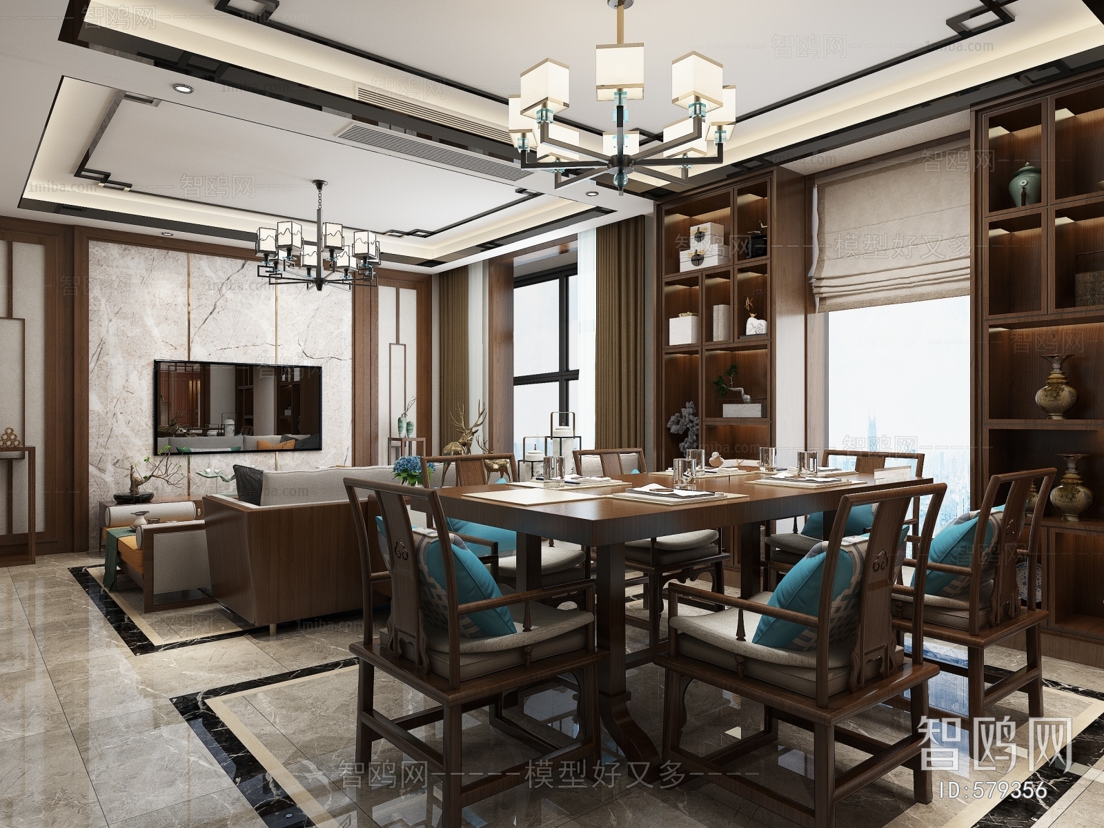 New Chinese Style A Living Room