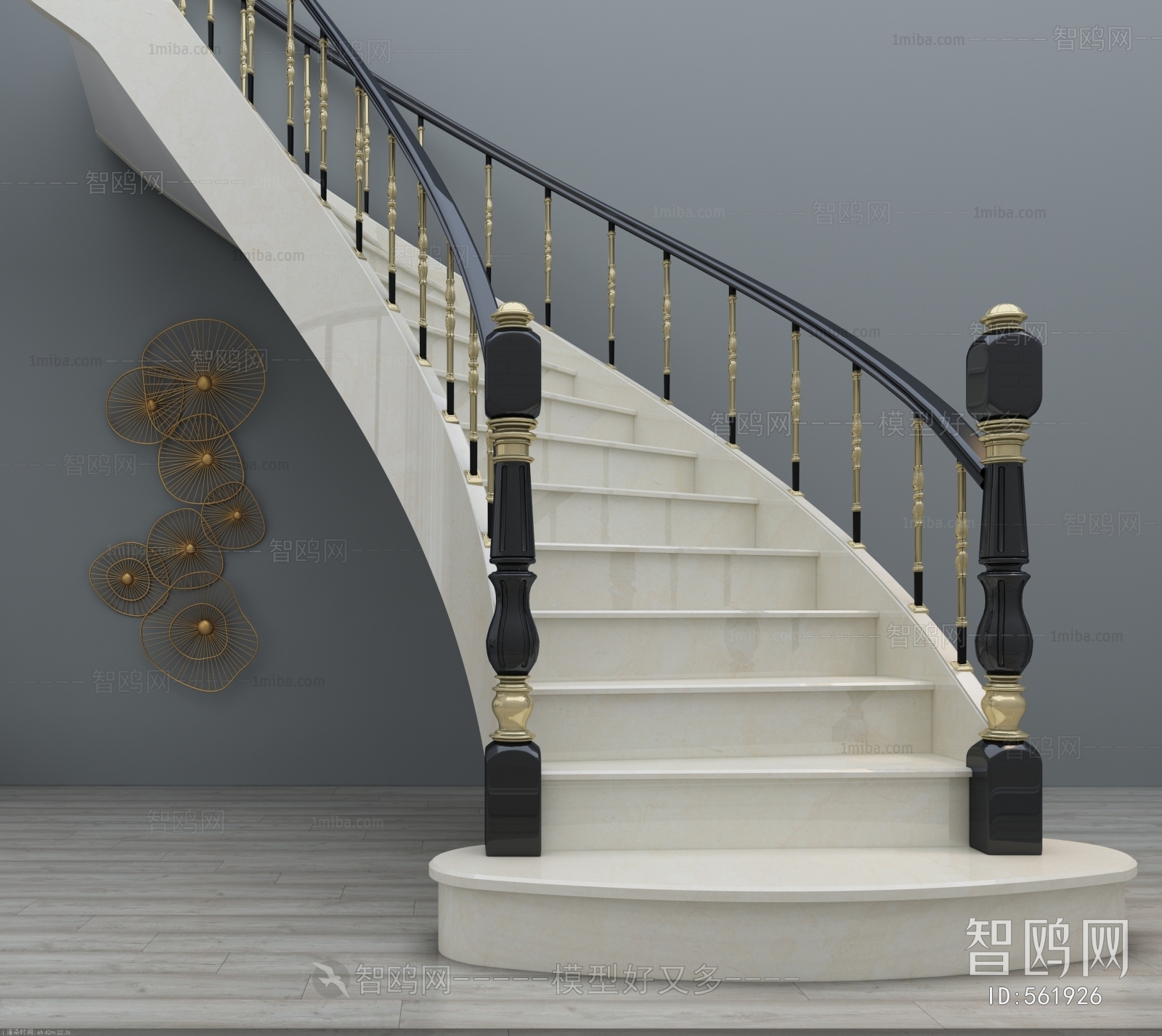 Simple European Style Rotating Staircase