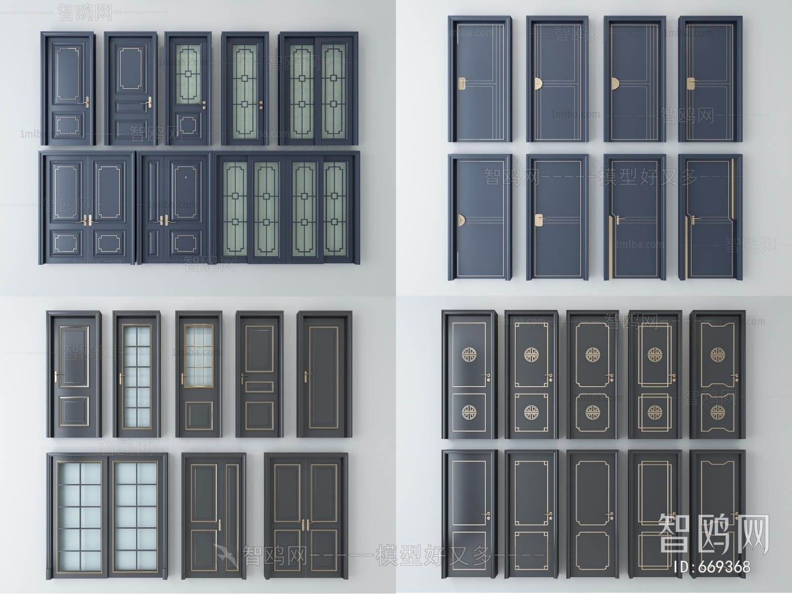 New Chinese Style Single Door