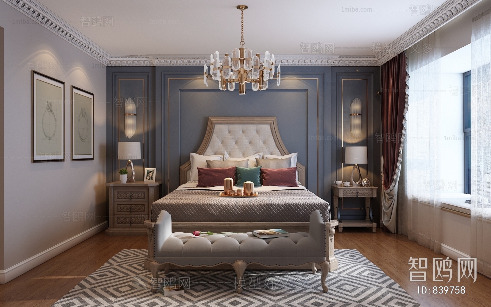 Simple European Style Bedroom