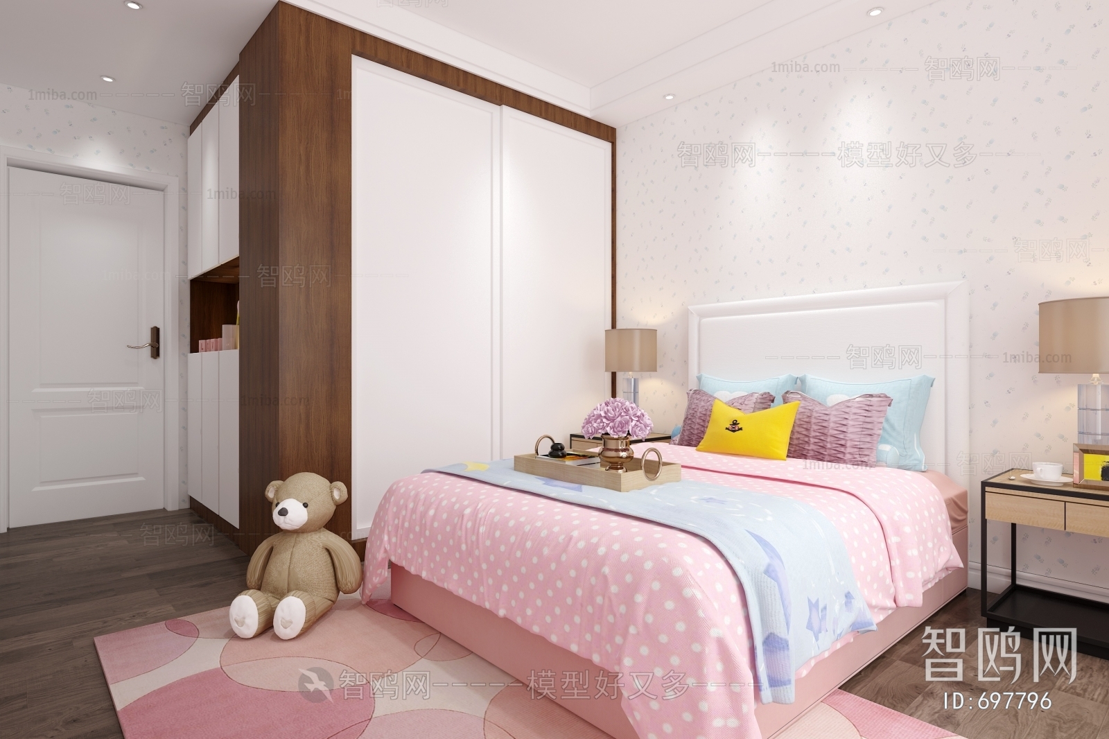 Simple European Style Girl's Room Daughter's Room