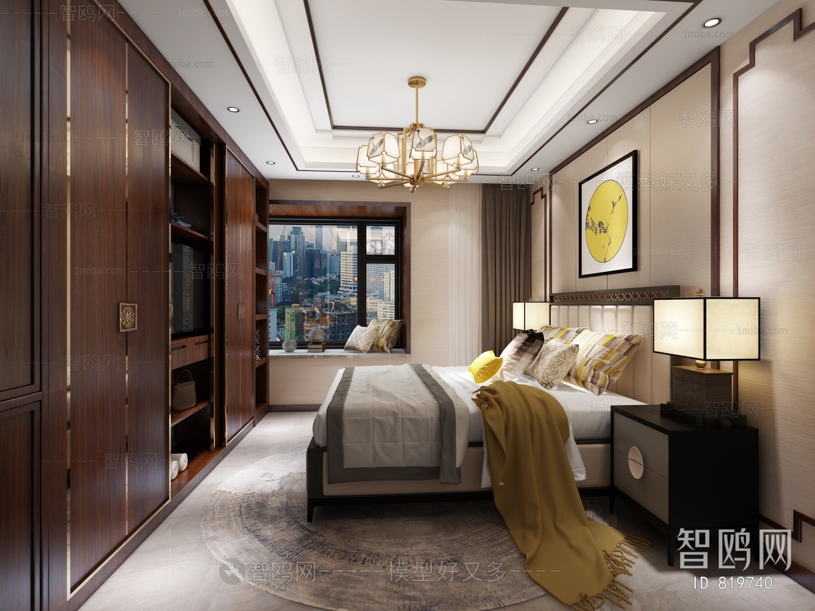 New Chinese Style Bedroom