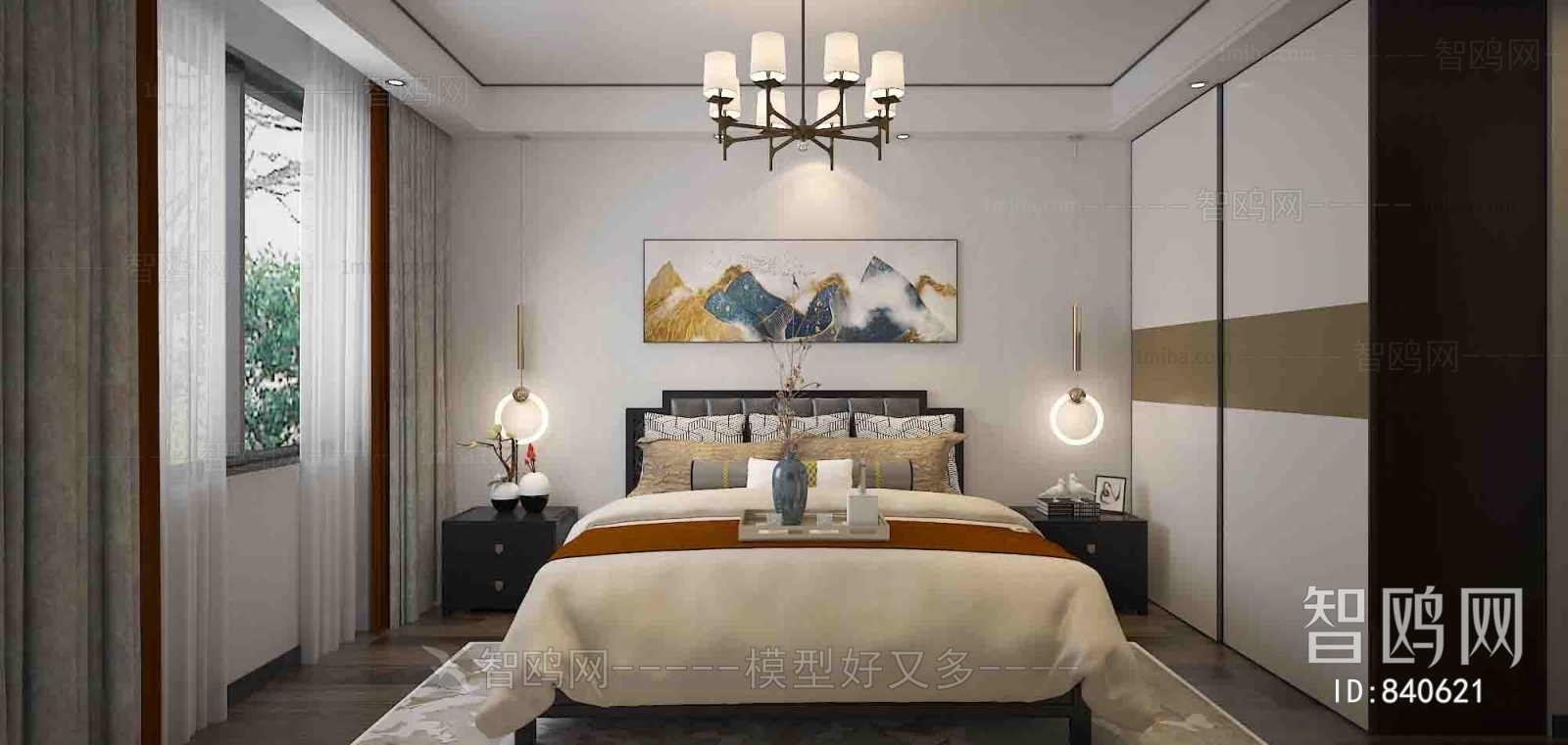 New Chinese Style Bedroom