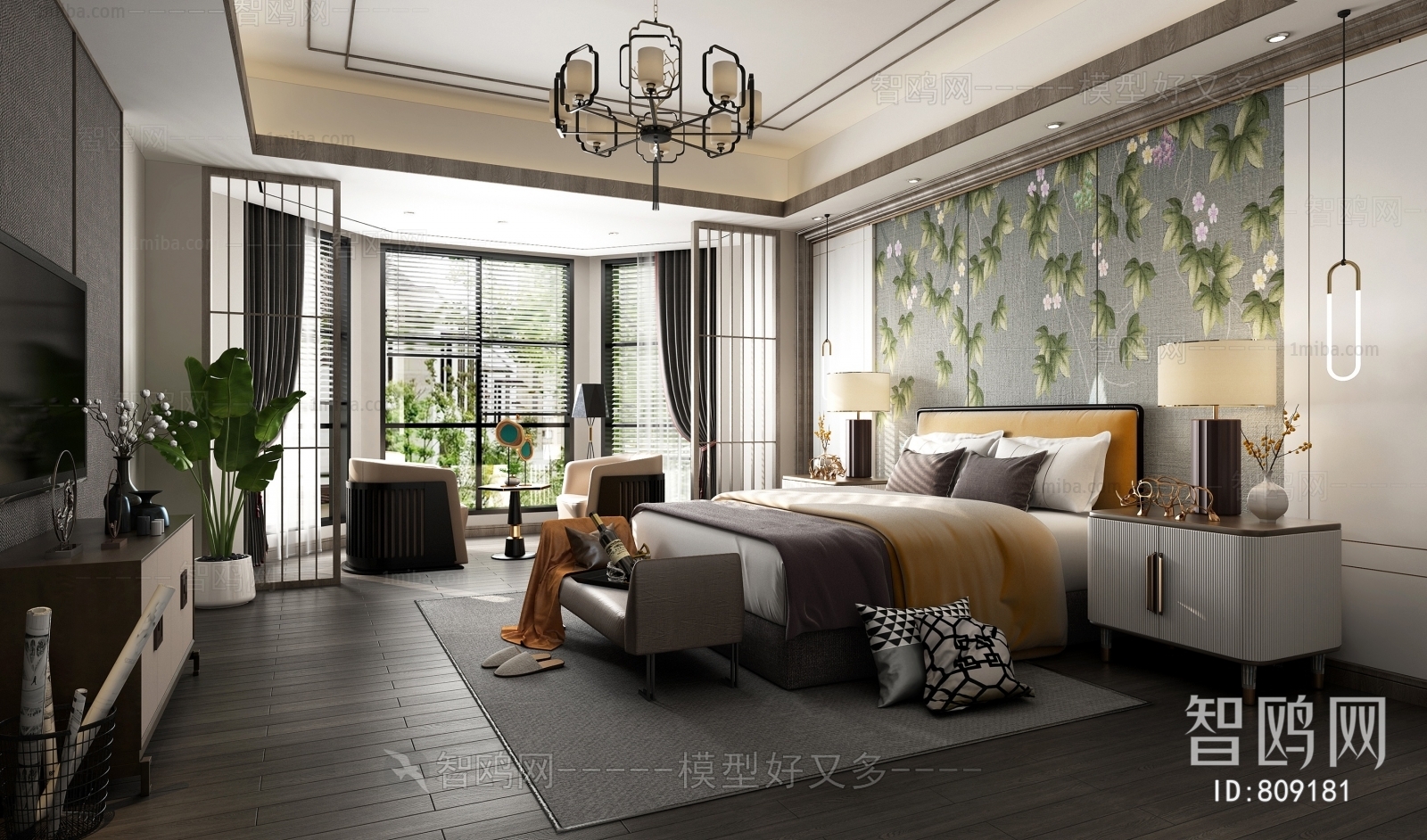 New Chinese Style Bedroom