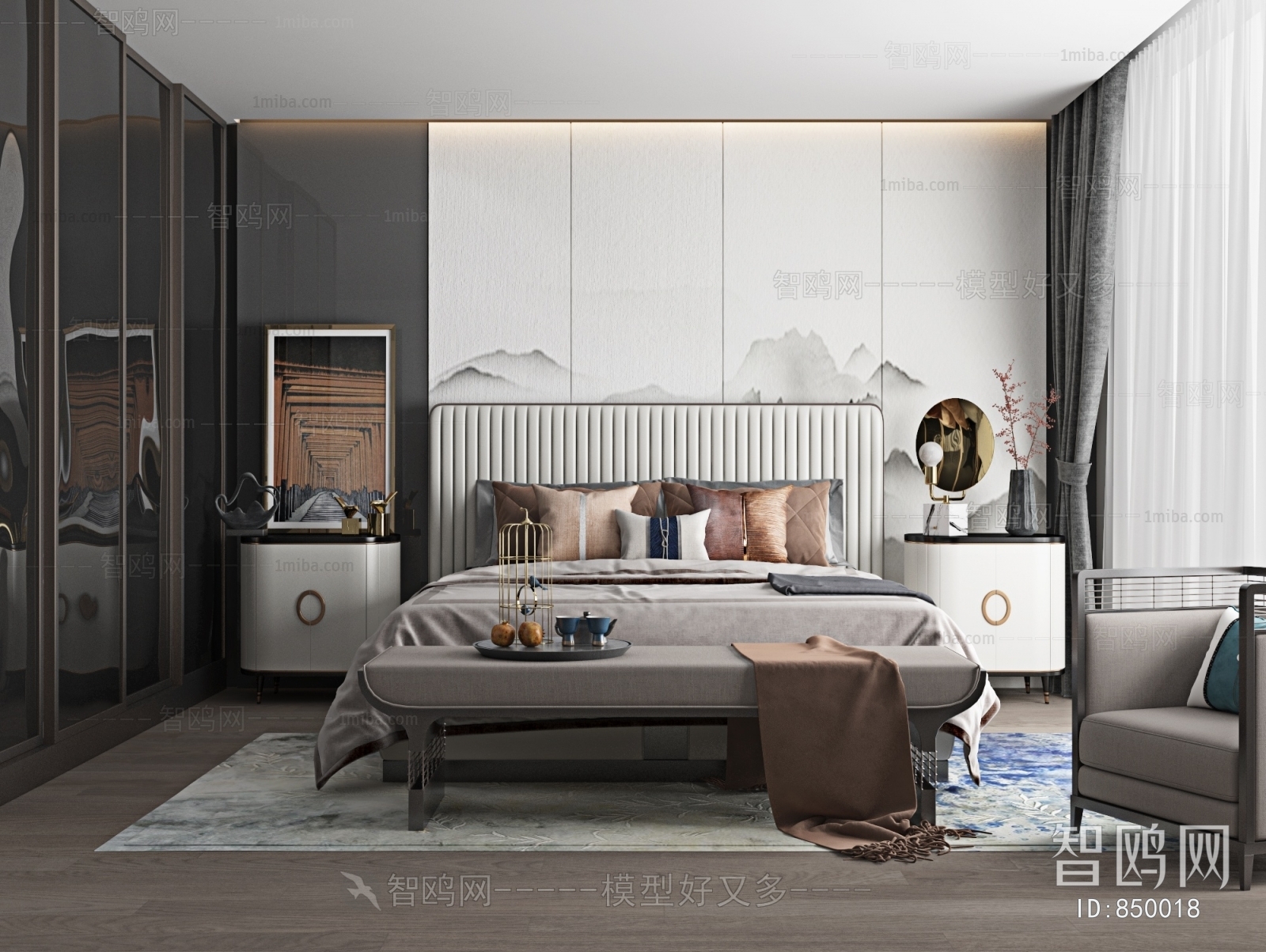 New Chinese Style Bedroom